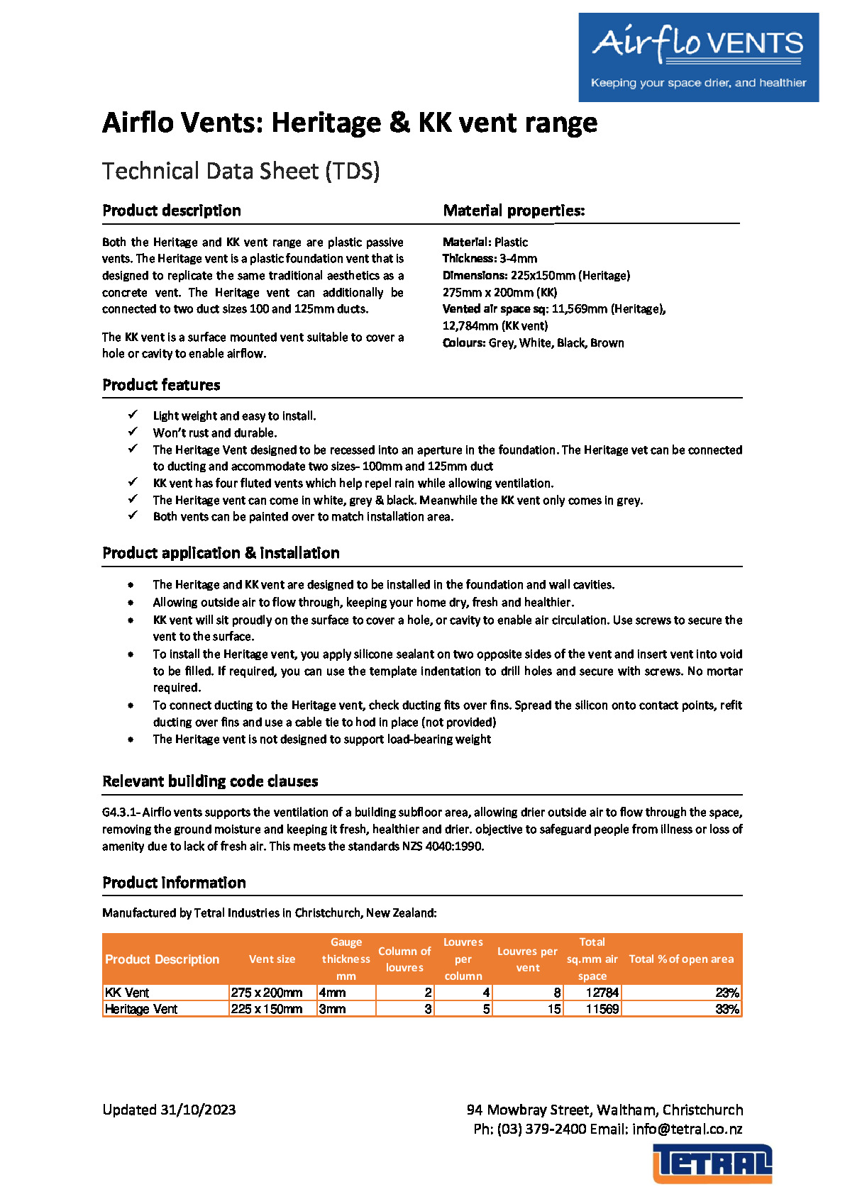 Airflo Vents Heritage & KK vent range .pdf