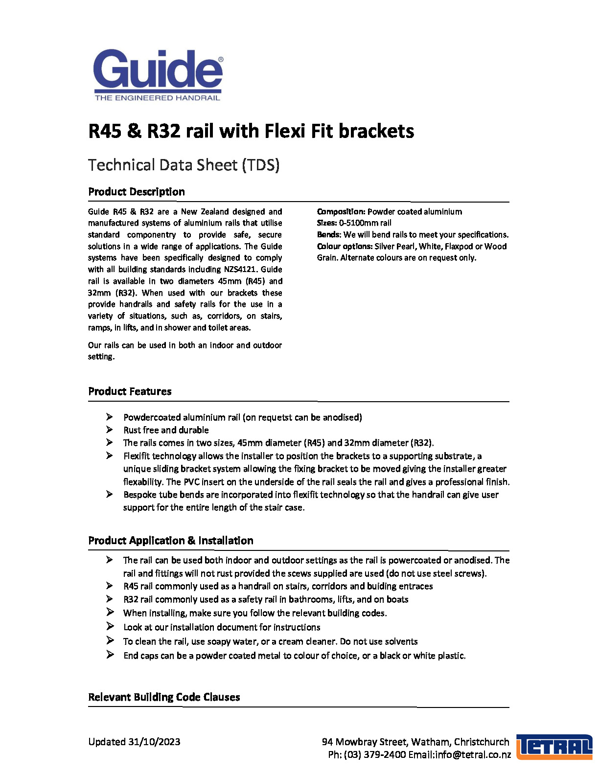 Guide R45 & R32 rail with Flexi Fit brackets TDS.pdf