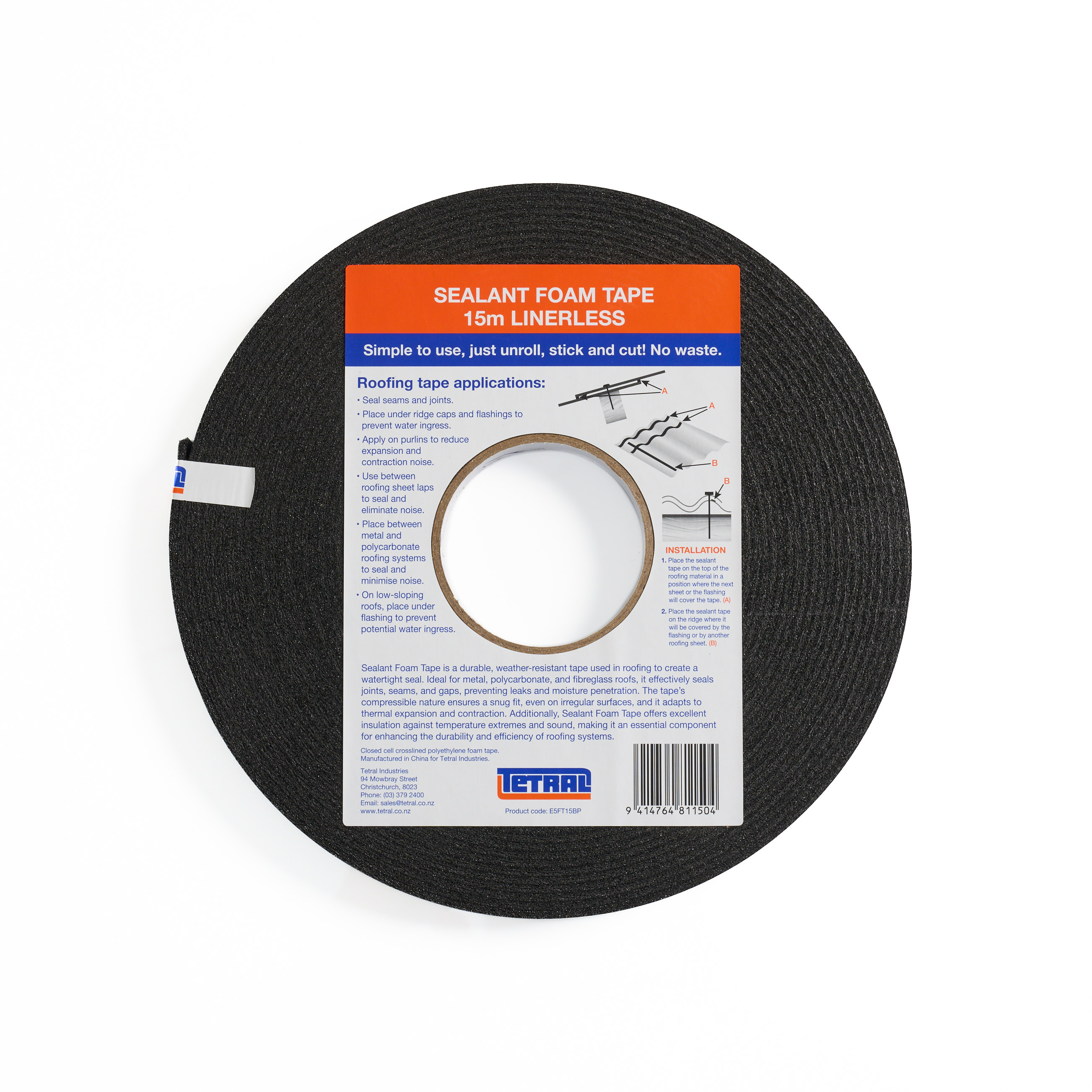 Linerless sealant tape
