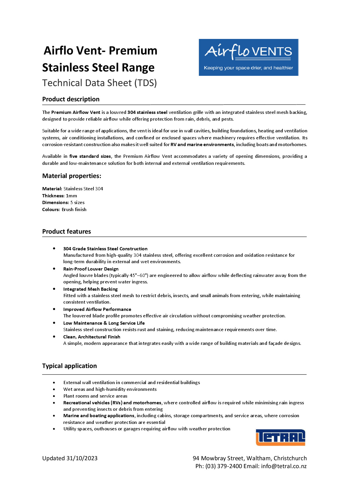 Premium Vent- Stainless Steel TDS.docx