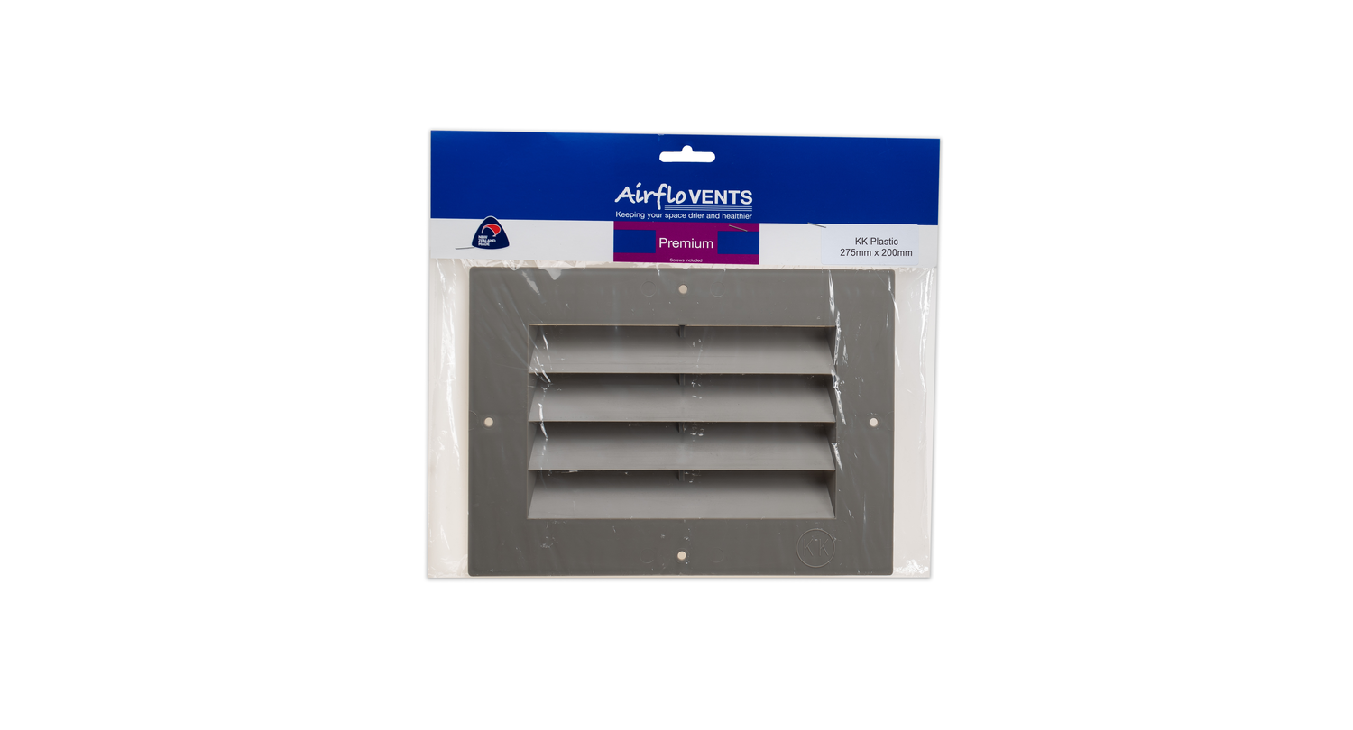 Grey Louvered Plastic KK Vent for passive ventilation